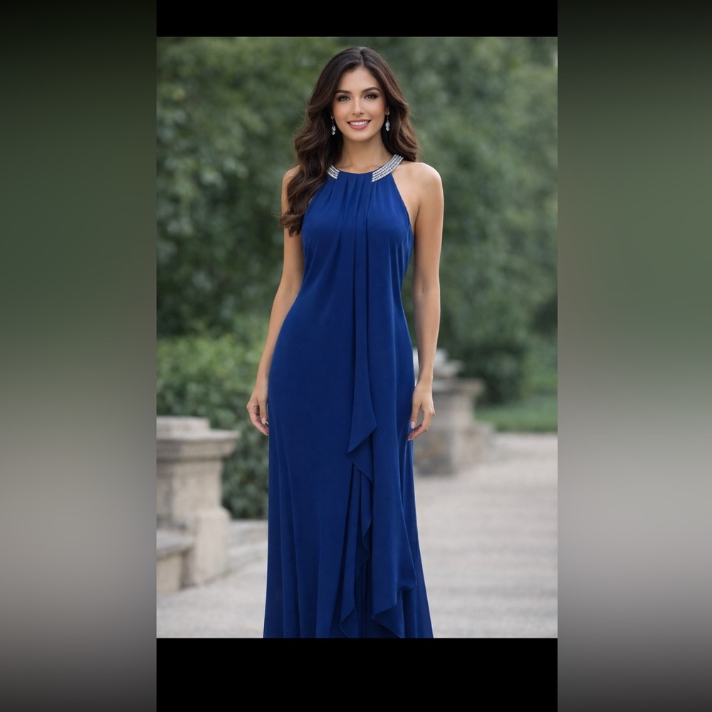 R&M Richards Elegant Blue Prom/Special Occasion Dress